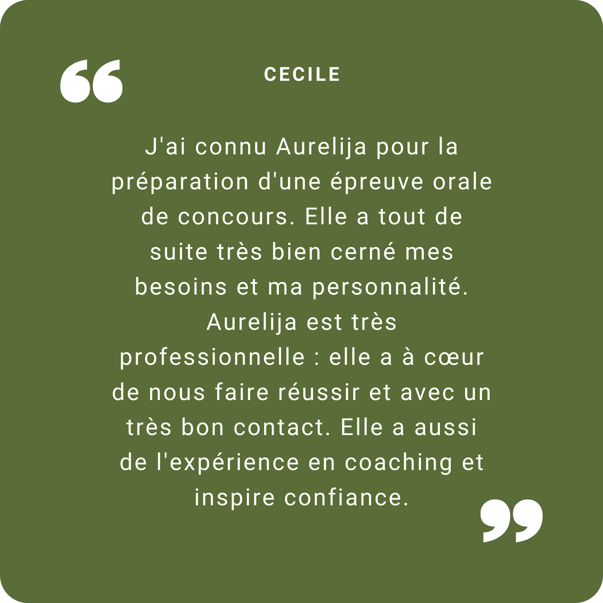 Avis positif d'un client de la psychologue du travail Aurelija Bridier