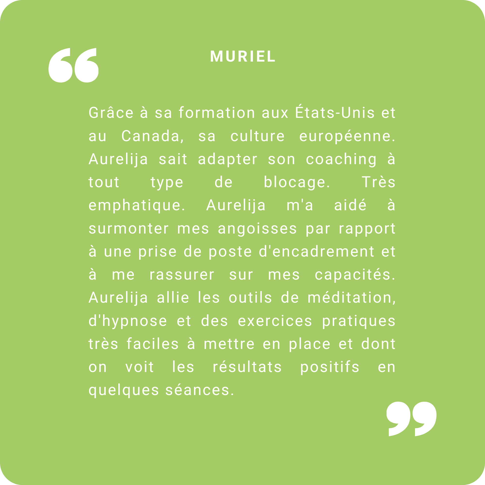 Avis positif d'une cliente d'Aurelija Bridier